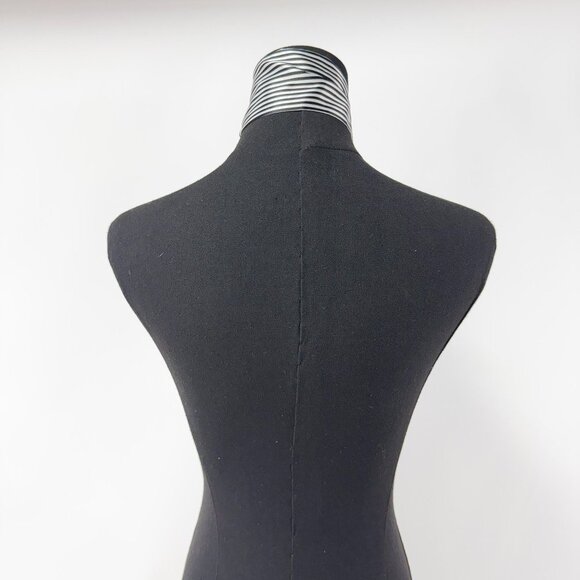 BLACK AND WHITE STRIPED SATIN SCARF / BELT - Picture 7 of 7